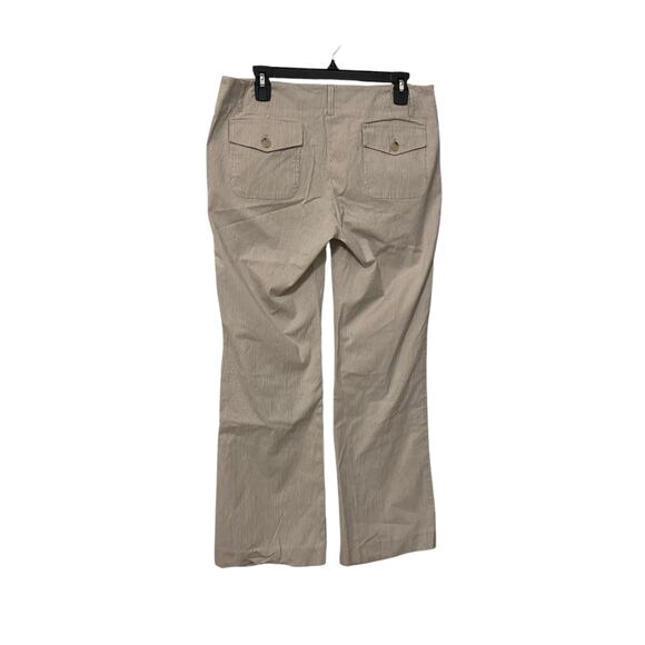 Theory Tan Cream Cotton Pinstripe Striped Bootcut Pants Style 60104224 Size 12 - Picture 4 of 7